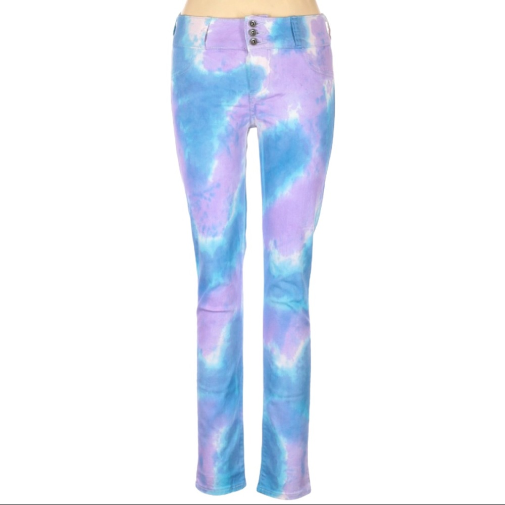Blackheart Size 11 Tie Dye Blue Purple White Skinny Jeans NWT